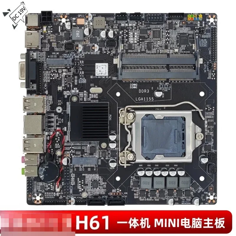 

Industrial control main board New H61 M2 Thin-itx main board All-in-one computer HTPC mini host 1155 pins desktop UDC