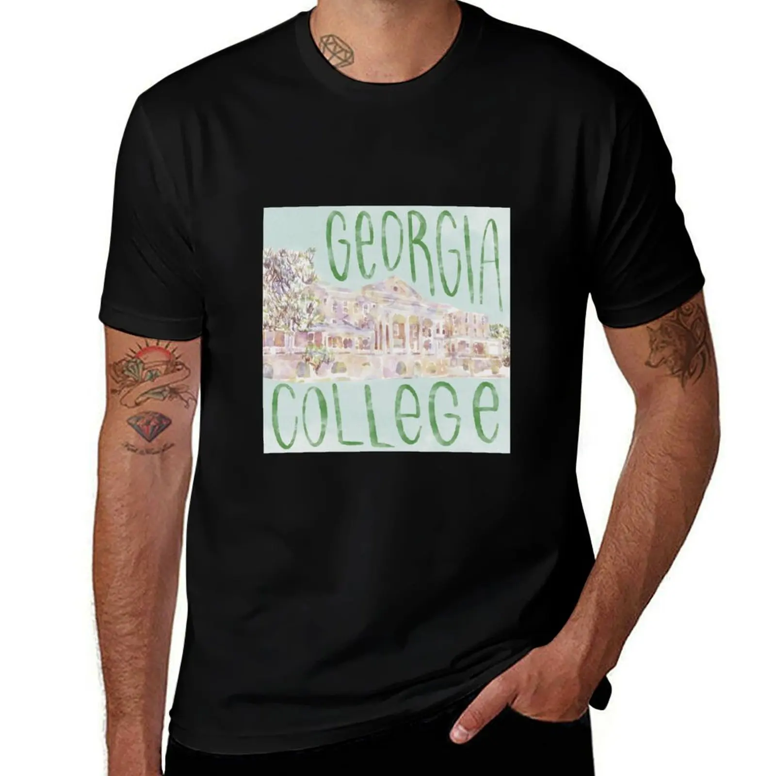 

Georgia College Watercolor Sketch T-Shirt essential t shirt anime t shirts for man