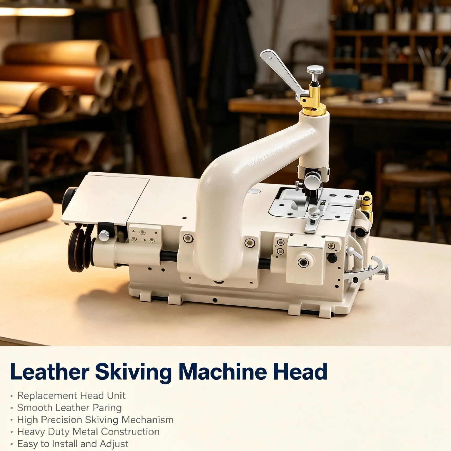 40mm Width Leather Skiving Machine, Electric Leather Edge Thinning Device, Cast Iron Leather Peeling Tool, DIY Leather Paring Equipment for Thinning Felt, Plastic, And Rubber