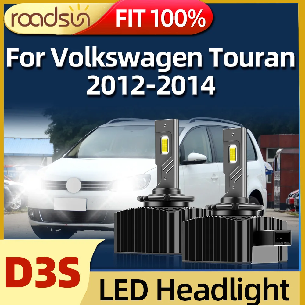 Roadsun Car Led Headlight Bulbs Super Bright D3S Auto Light 1:1 Xenon Lamp For Volkswagen Touran 2012 2013 2014