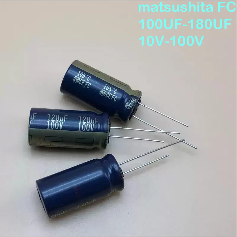 atacado-10pcs-lote-capacitores-eletroliticos-de-Audio-matsushita-m-fc-10v-16v-35v-63v-100v-100uf-120uf-150uf-180uf-frete-gratis