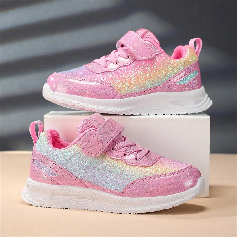 A pair of children's four-season leather sport shoes, campus fashion rhinestone casual shoes, size 28-38，MF-2112TTJ