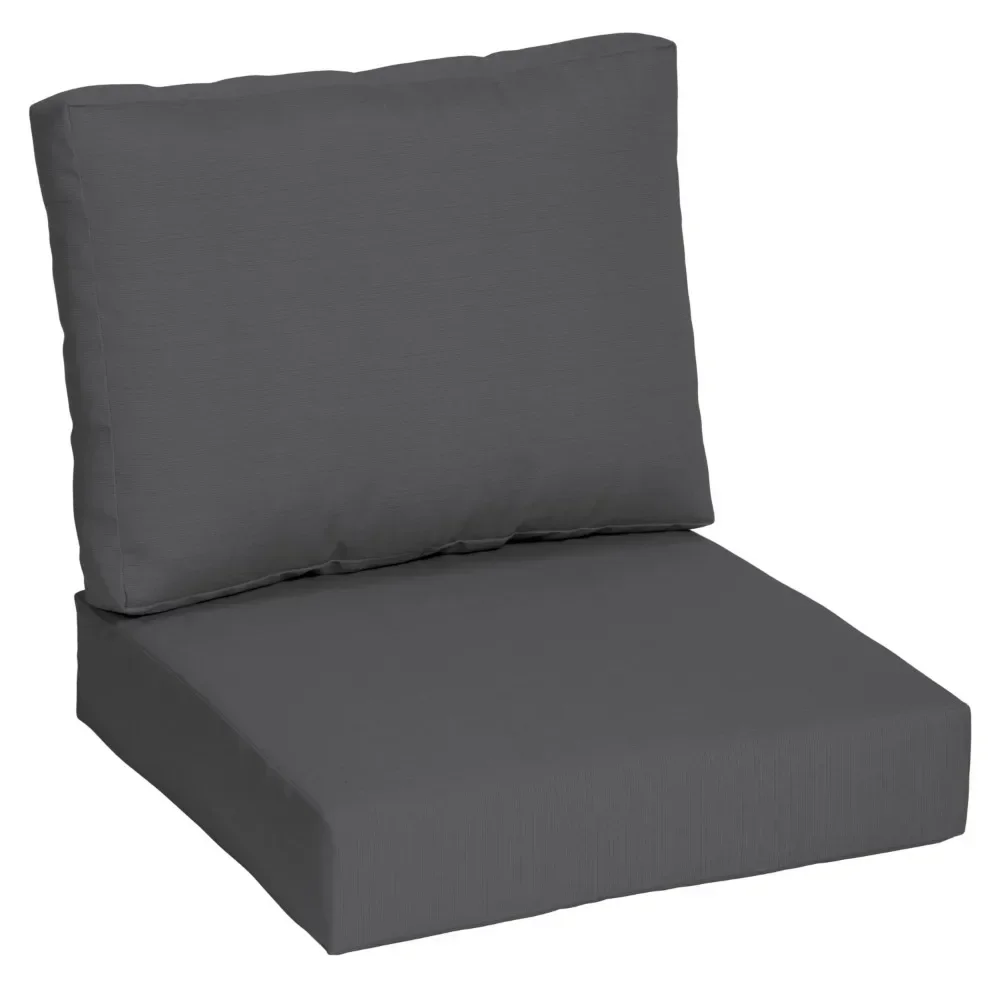 

45 X 24 Grey Rectangle Outdoor 2-Piece Deep Seat Cushion Decoration Home Decor Cushions Sitting Decorations Sofa Textile Garden