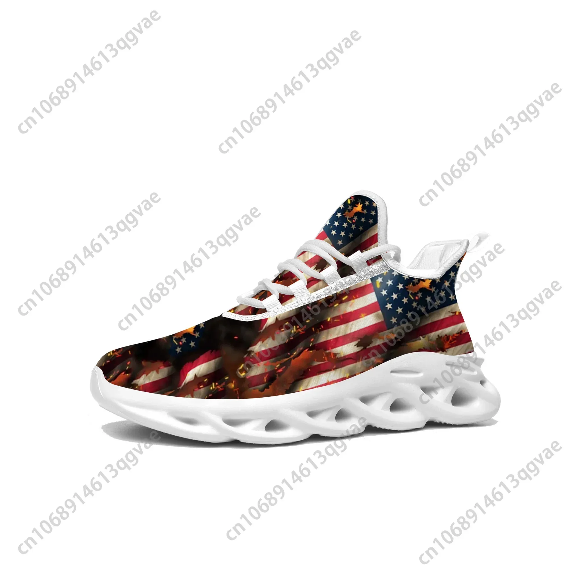 

USA American Flag Flats Sneakers Mens Womens Sports America Shoes High Quality Sneaker Lace Up Mesh Footwear Tailor-made Shoe