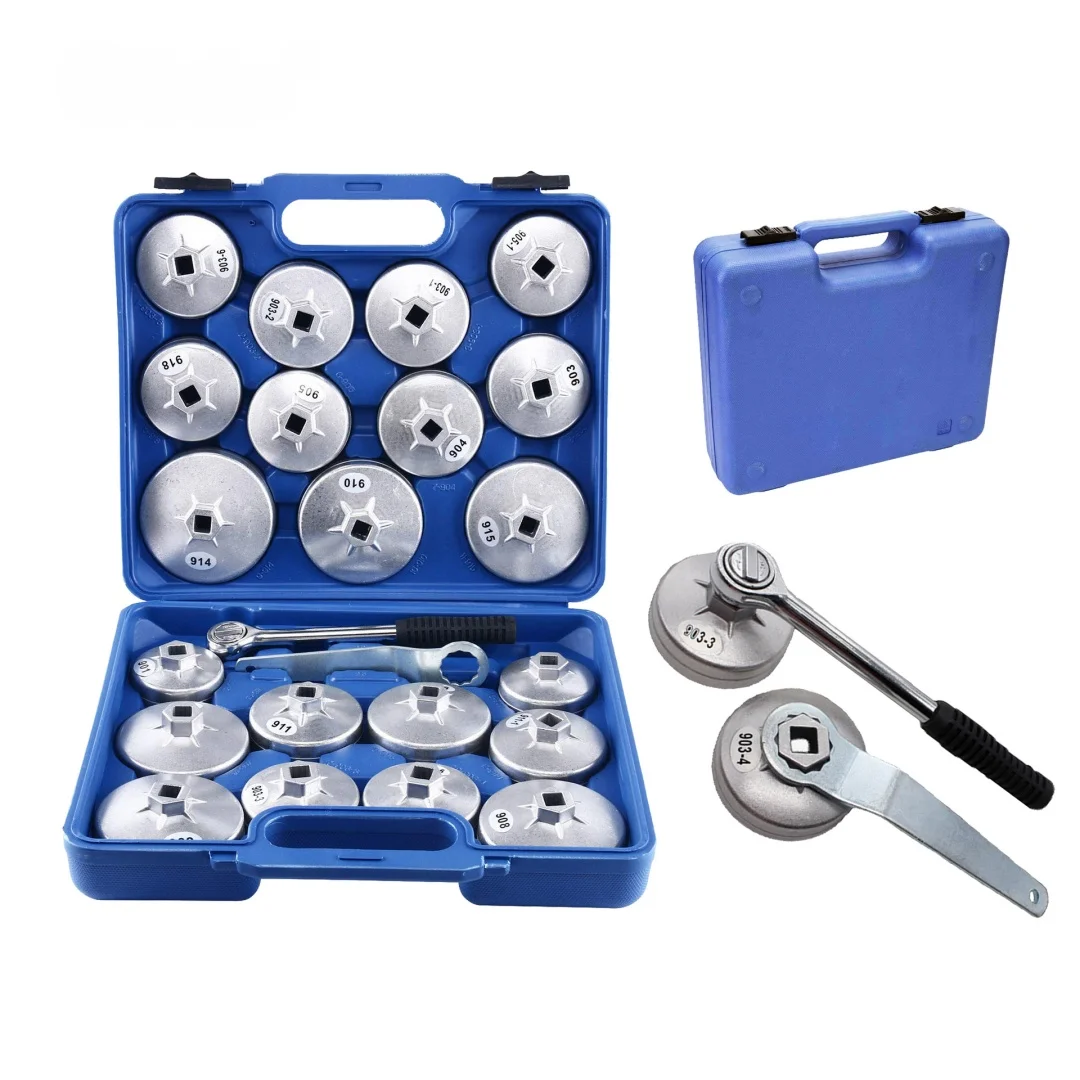 

23 Pcs/Set Car Oil Filter Cap Removal Wrench Socket Set 1/2" 12.5mm Ratchet Spanner Car Hand With Case Auto Remover Tool