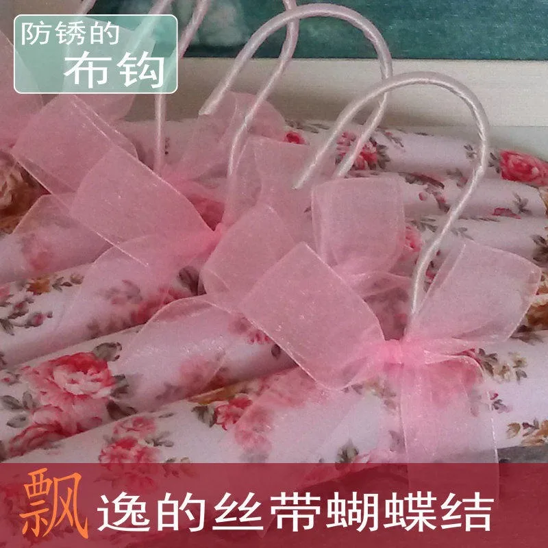 5PCS Non-slip Sponge Padded Fabric Covered Hanger, Soft Cloth Wrapped Garment Hanger,No Trace Clothes Support for Home Hotel Use