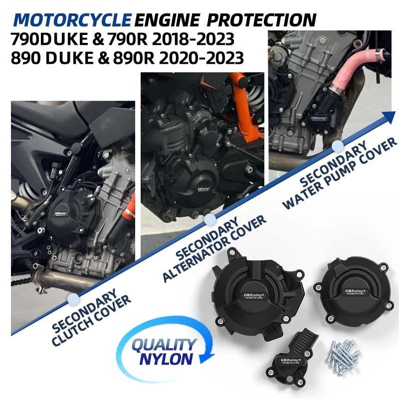 

Аксессуары для мотоциклов V2 для KTM Duke 790/R 890 DUKE и 890R 2020-2023, комплект вторичных крышек двигателя, крышки насоса, сцепления и генератора 2018-2023