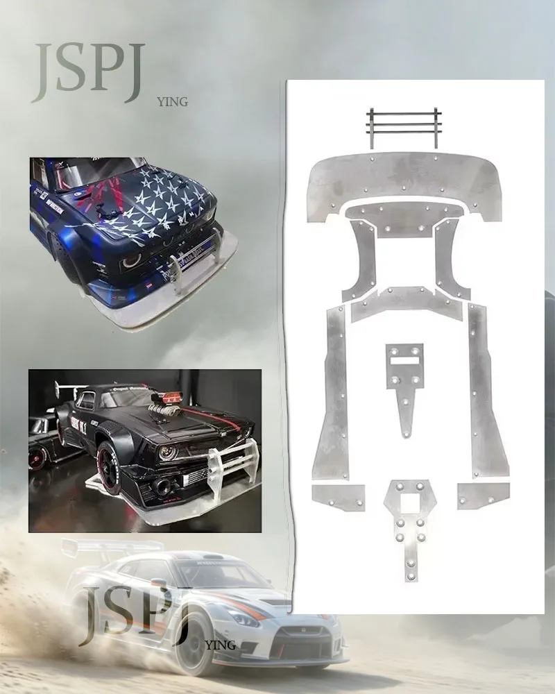 Stahl-Frontstoßstange Chassis-Schutzplatte Anti-Rutsch-Platte für ARRMA 1/7 Felony Infraction Limitless RC Auto