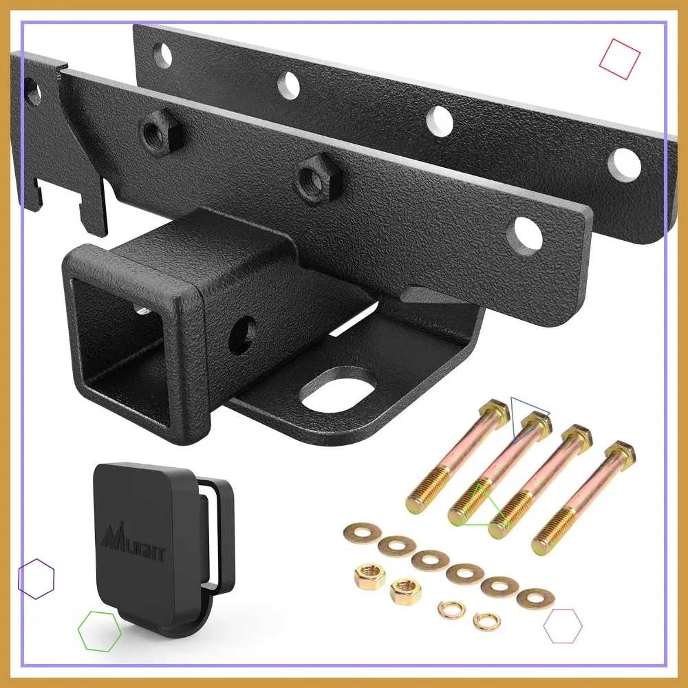 

2 Inch Rear Bumper Tow Hitch Receiver Kit for 2018-2025 Wrangler JL & JLU Models