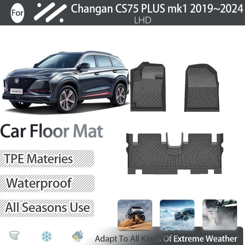 

Car Floor Mats For Changan CS75 Plus MK1 2019~2024 2023 LHD Dirt-resistant Pads Foot Carpet Floor Cover TPE Mud Auto Accessories