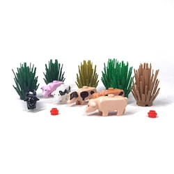 Pig Shed Domestic Animals Piglets MOC Pigsty Farm Pasture Building Blocks Fragrant Pig Parts Bricks Toys Compatible With LEGO