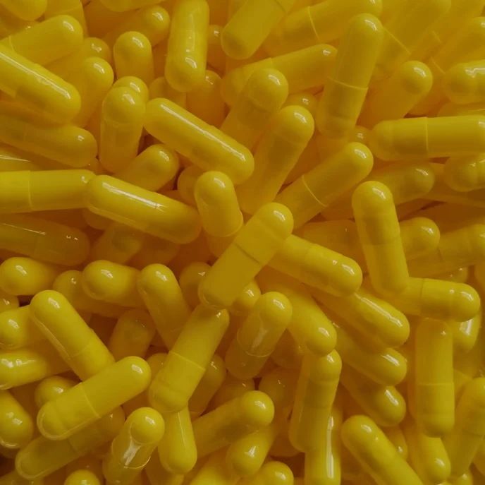 500PCS/Bag Standard Size 0 # Empty Capsules Gelatin yellow colors Capsules Hollow Hard Gelatin Seperated Joined Capsules