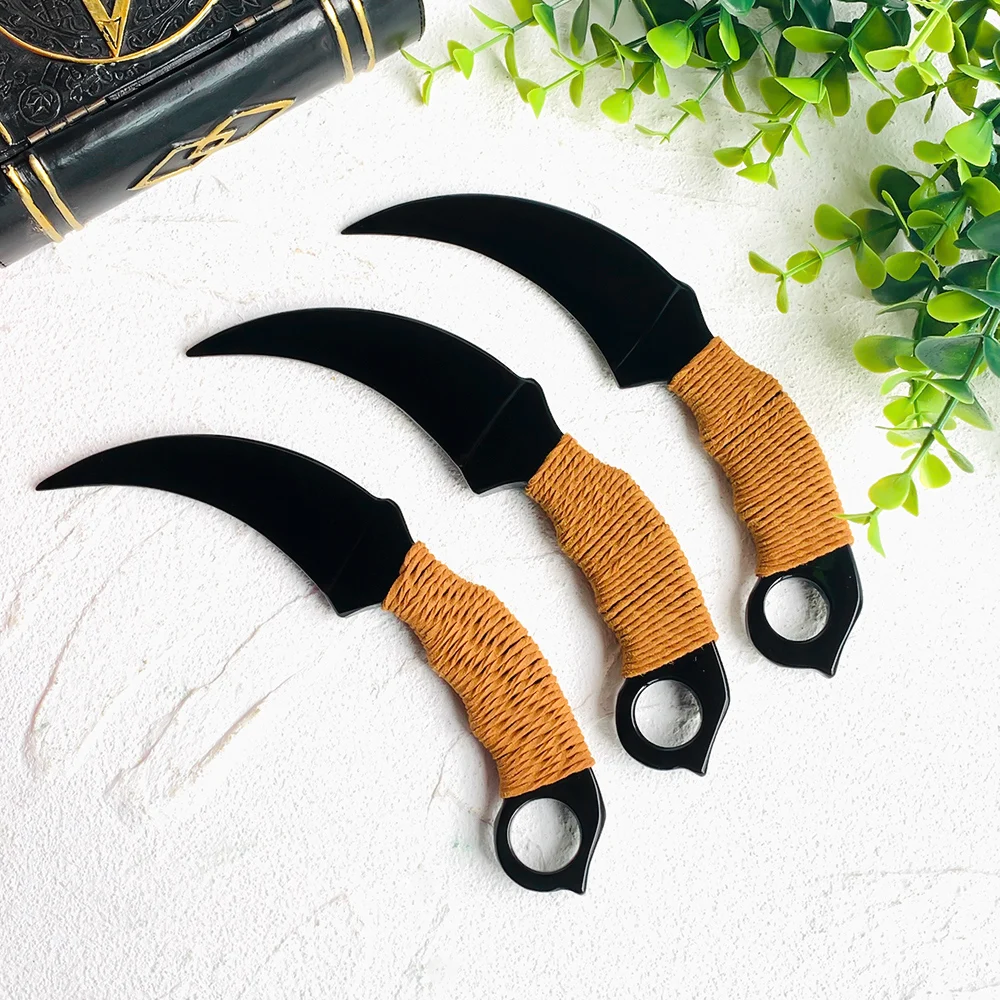 1pc Five Style Black Obsidian Handcrafted Knife Statue, Raw Stone Model Knife Polished Crystal Figurine for Living Room