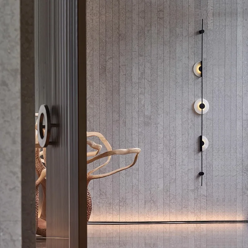 Artistic Long Pole Wall Lamp Minimalist Restaurant Living Room Background Light Luxury Villa Bed Led Home Lights
