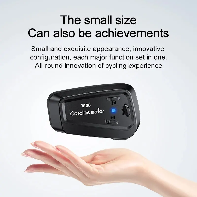 Y06 Motorcycle Helmet Bluetooth Headset IPX6 Waterproof Noise Reduction Small and Exquisite Integrating All Major Functions