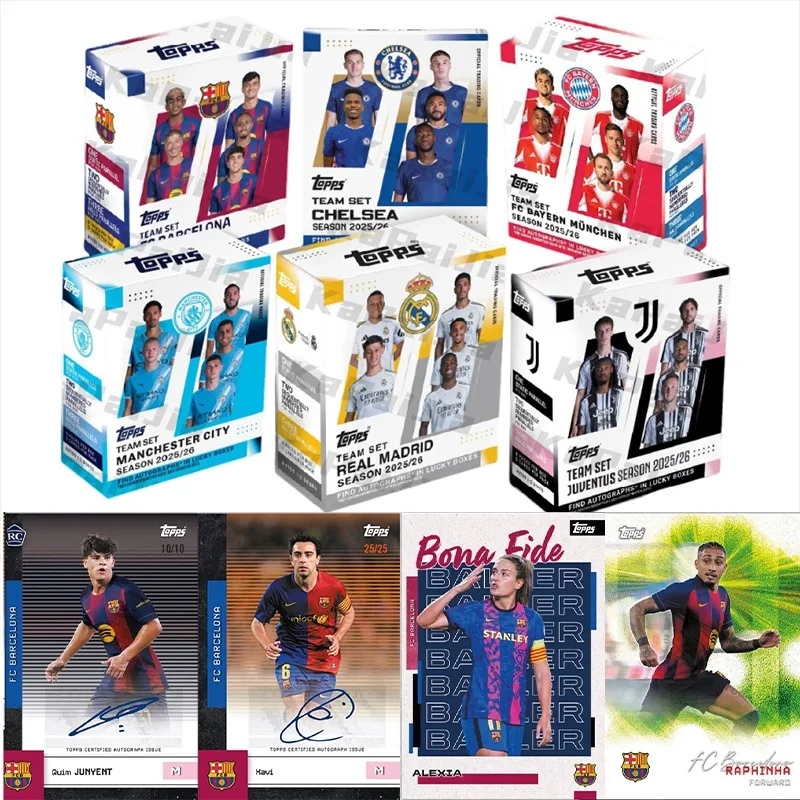 Tarjetas Coleccionables de Fútbol del FC Barcelona 2025-26, Set Original, Yamal, Raphinha, Juguetes y Regalos