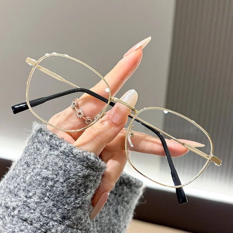 نظارات مضادة للضوء الأزرق متغيرة الألوان، نظارات بإطار معدني قديم، نظارات مربعة عصرية #4