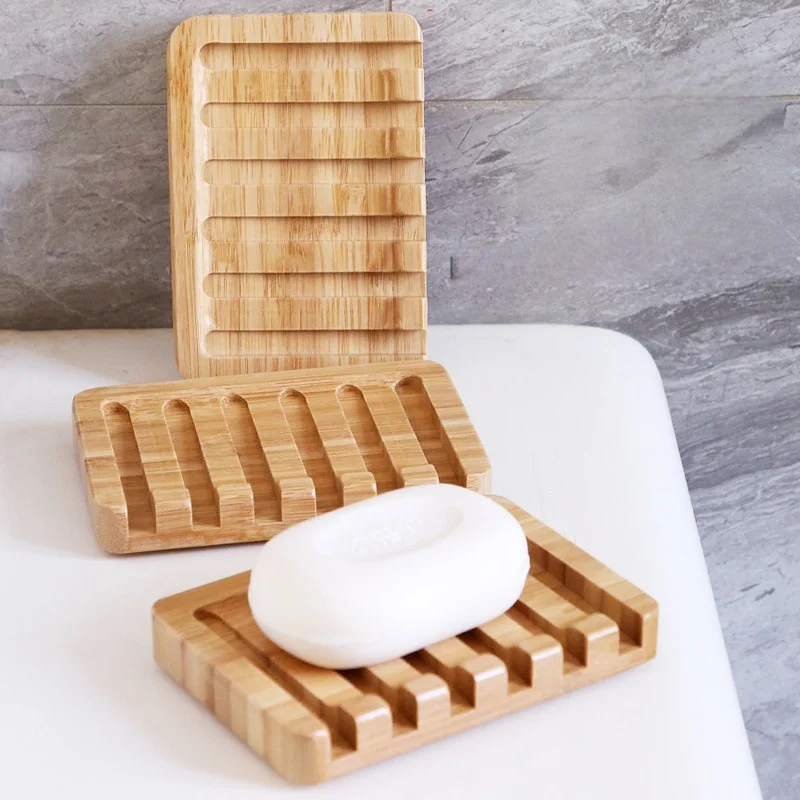 

Bamboo Wooden Soap Dish with Slanted Waterfall Design Bar Soap Holder Soap Saver for Shower, Bathroom, Sink, Kitchen, Countertop