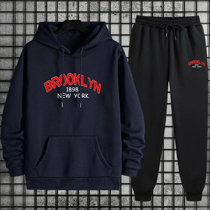 

Мужской спортивный костюм, повседневная толстовка с принтом, спортивная одежда, спортивная одежда для бега на открытом воздухе, мужская одежда, цельные толстовки, брюки, осень-зима