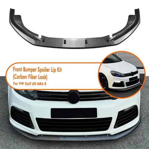 Car Front Bumper Spoiler Lip Lower Splitter Blade For Volkswagen VW Golf 6 MK6 R 2010-2013