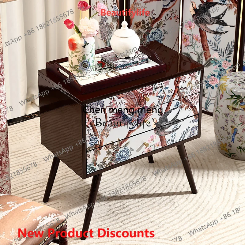 

Z10Новый комод в китайском стиле из массива дерева, прикроватная тумба для спальни, декоративный шкаф для гостиной