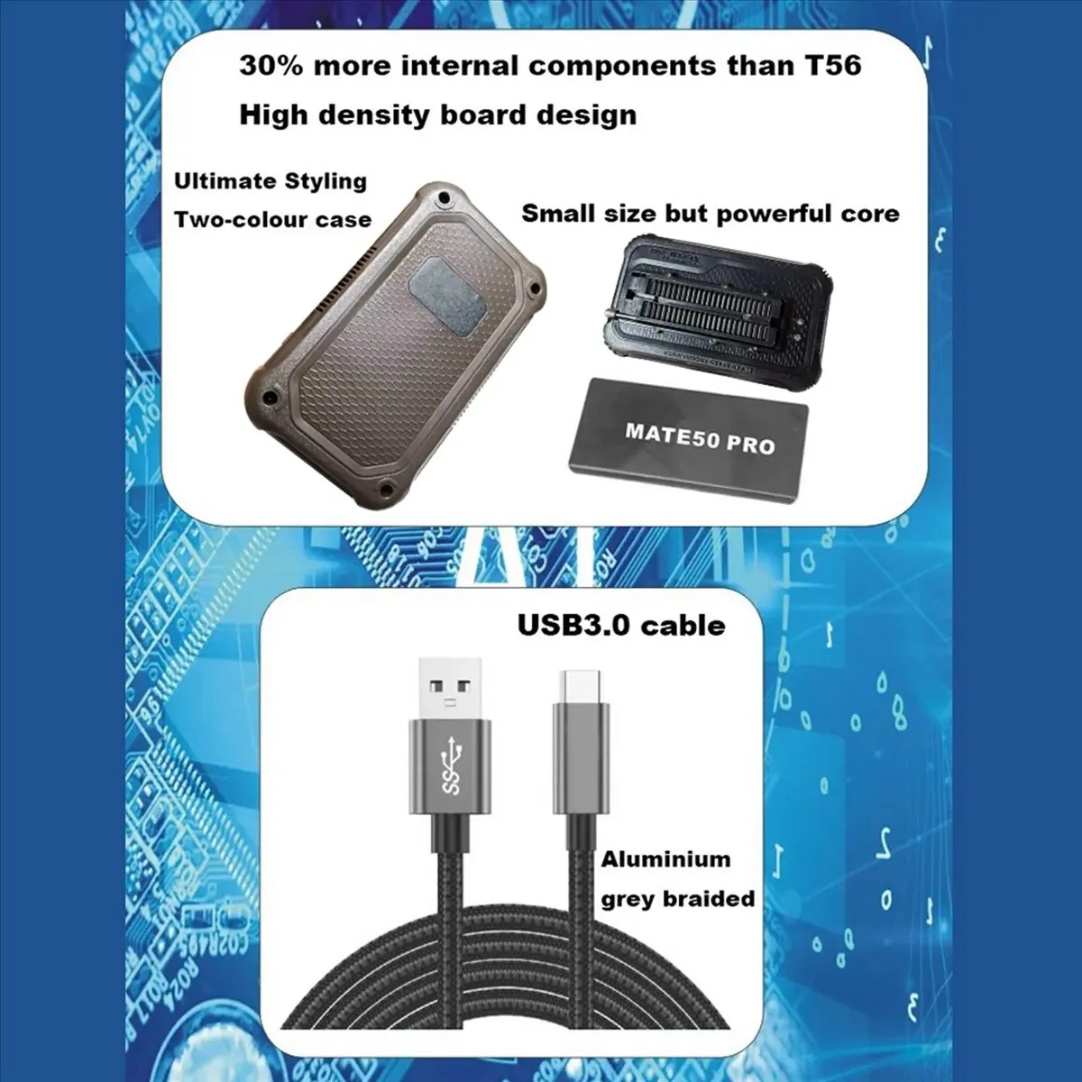 

Для T76 USB3.0 программатор поддерживает EEPROMNAND NOR EMMC BGA, Minpro/TL866II/T56 сменный тестер микросхемы программатора