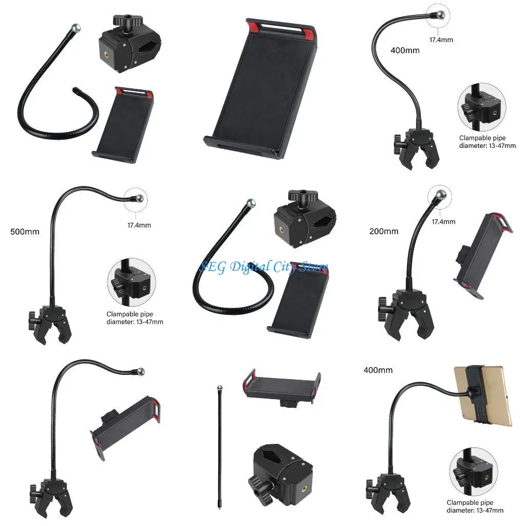 

U75B Solid ABS Metal Clamp Mount Arm Stand 11.5 18.5cm Tablets