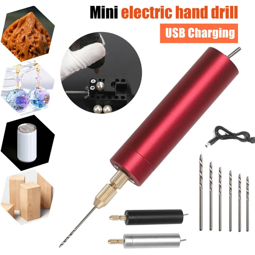 Portable Mini Electric Drill Hand Rotary Set Engraver Pen Jewelry Tools For Epoxy Resin Making DIY Wood Craft  USB  Drill