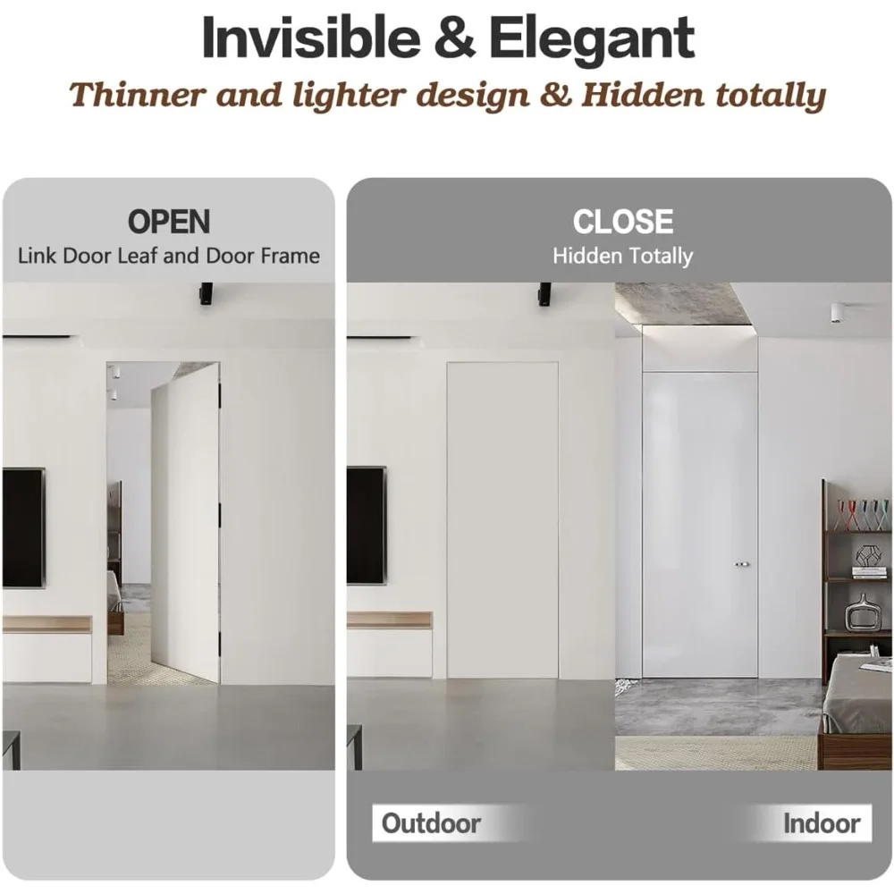 مفصلات أبواب مخفية من الفولاذ المقاوم للصدأ مقاس 7 بوصات - أسود غير مرئي أرجوحة 180 درجة مخفية 3 مفصلات قابلة للتعديل للأبواب #4