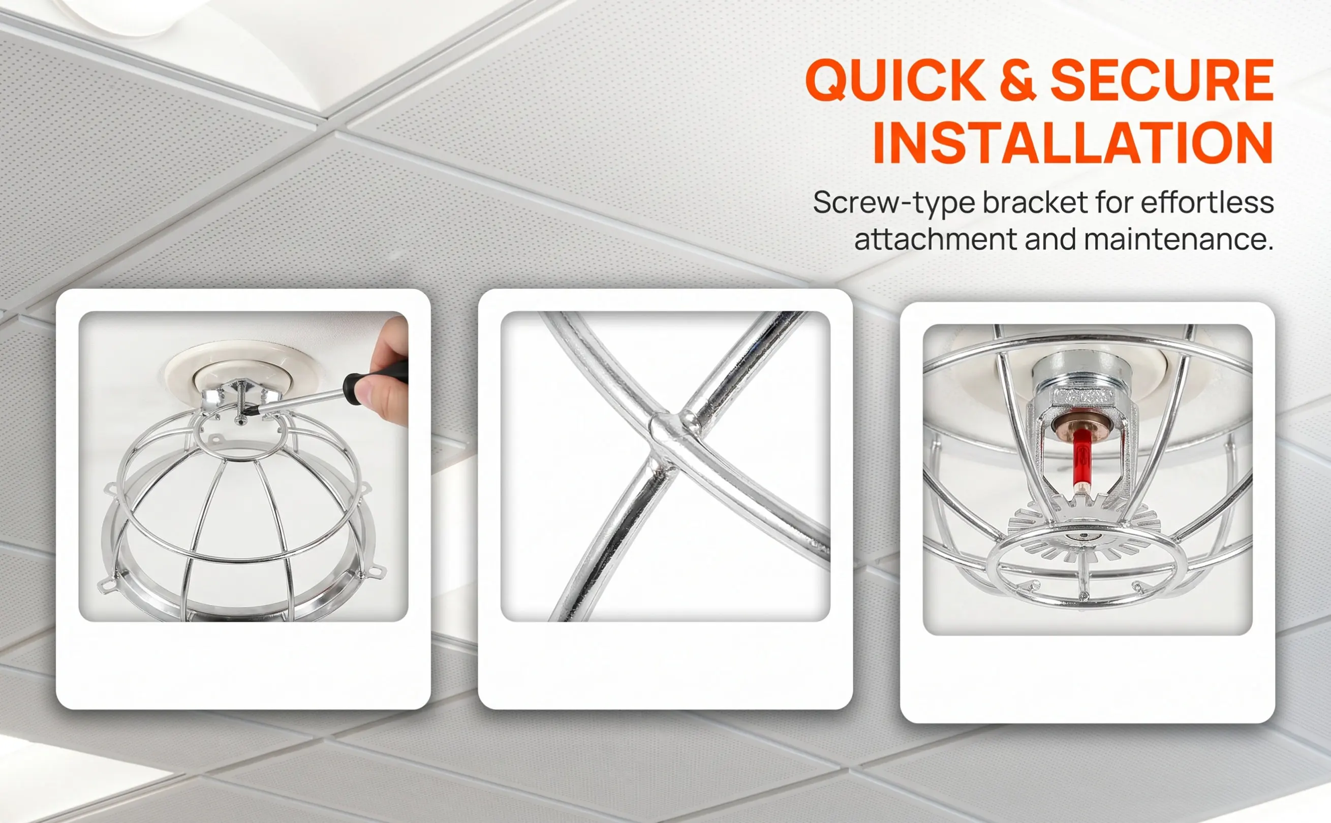 Fire Sprinkler Protector Stainless Steel Cover Suitable for Office Building Restaurant Hotel Sprinkler Guard Cage