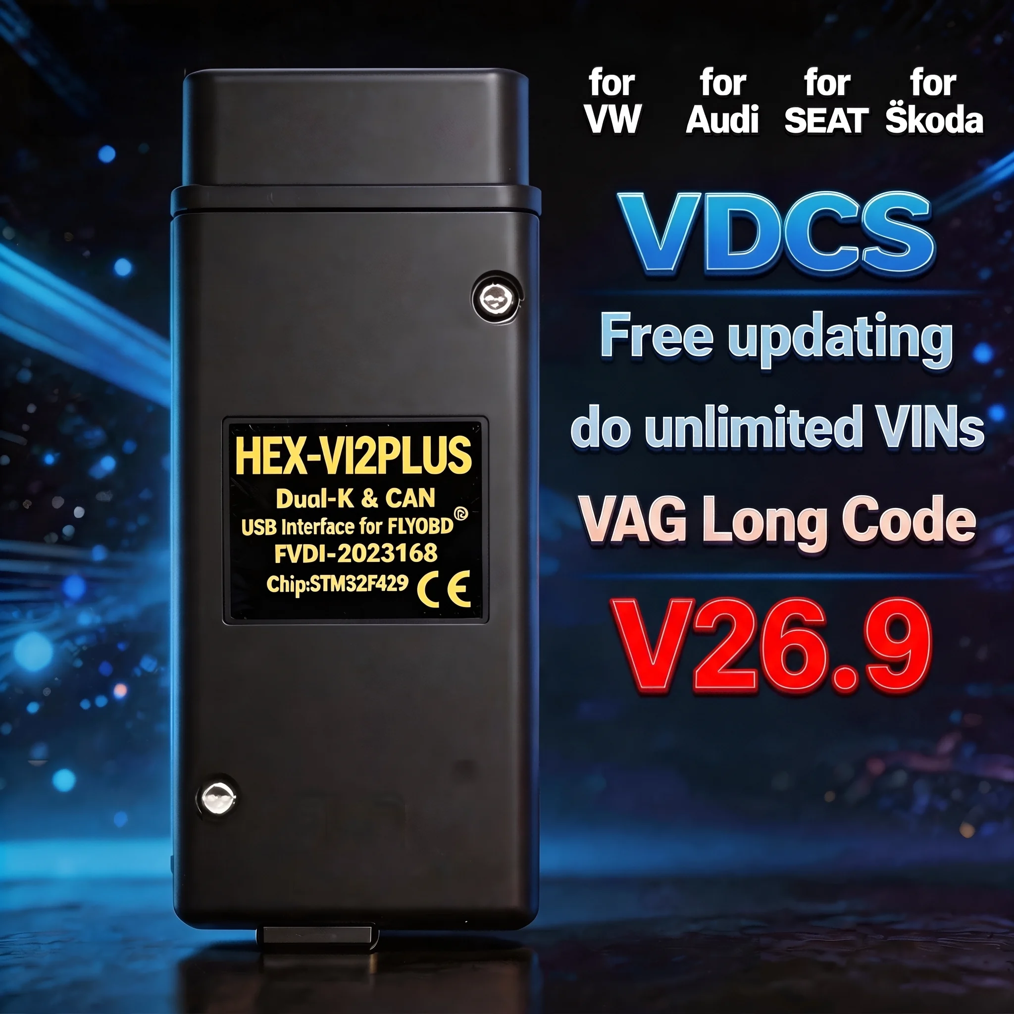 Real V2 Plus 2025 Version Auto Scan Diagnostic Tools VAG Coding COM HEX Real V2 Plus STM32F429 V25.4 For VW AUDI Skoda Seat