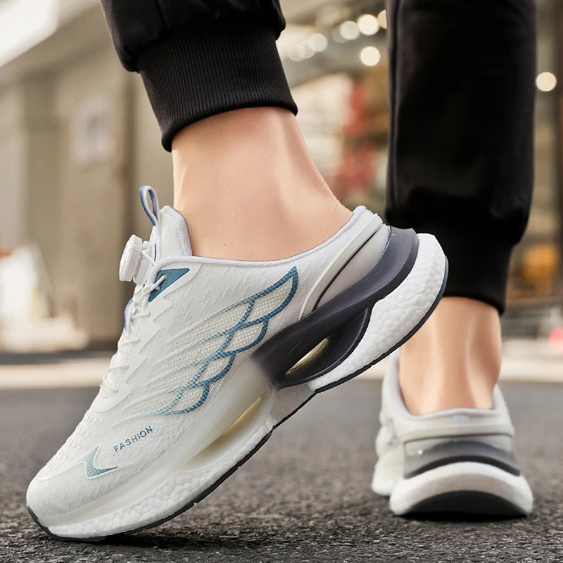 남성용 메쉬 하프 슈즈 뮬 폐쇄 발가락 캐주얼 신발 여름 백리스 슬리퍼 로퍼 맨 슬라이드 남성 세미 드래그 스포츠 신발