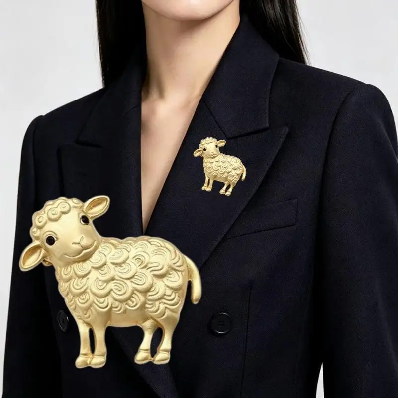 Retro Zodiac Sheep Brooches For Women Unisex Year Of The Goat Animal Party Office Brooch Pin Gifts