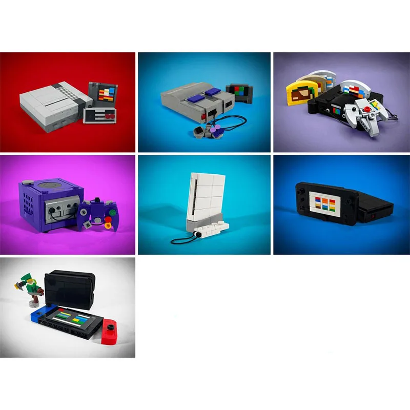 

1472PCS Gaming Console Series Bricktendo Home Console Pack Detailed Moc Diy Building Blocks Birthday Toys Gift for Retro Gamers