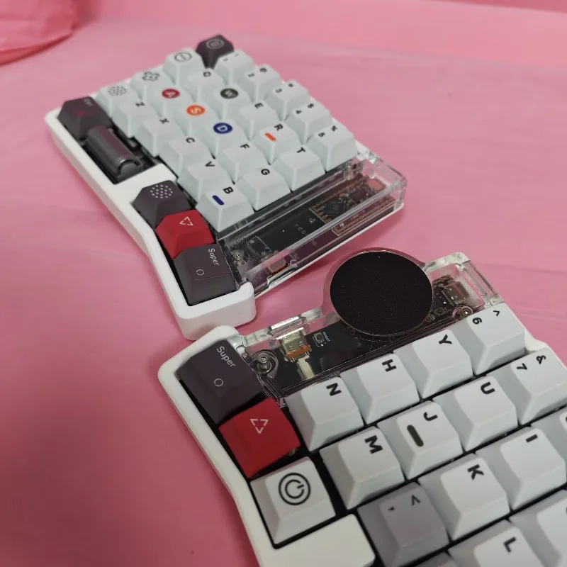 NEW Cirque Touchpad Split Keyboard  Custom CNC Aluminum Case  Roller Keymap Editor MX Switch HotSwap Bluetooth Game Keyboard