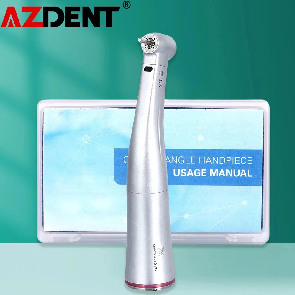 Dental 1:5 Increasing Fiber Optic Contra Angle Low Speed Push Button Internal Handpiece E-type Electric Motor