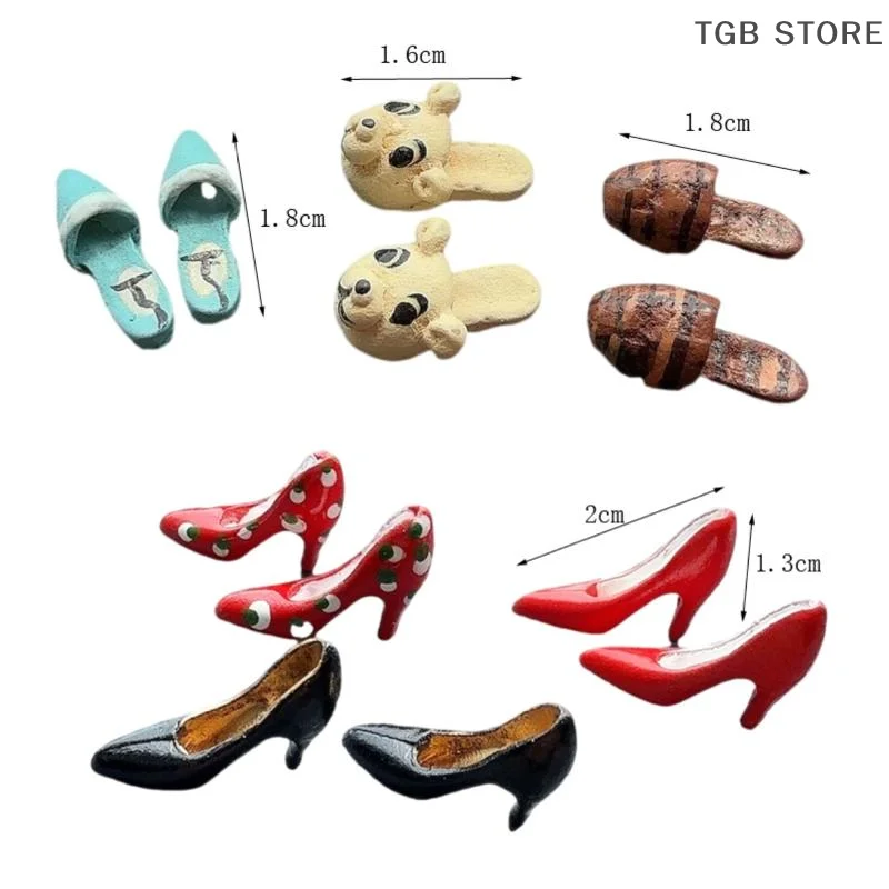 

Miniature High Heels Decoration 1/12 Scale Dollhouse Mini Slippers For Doll Shoes DIY Accessories Toys