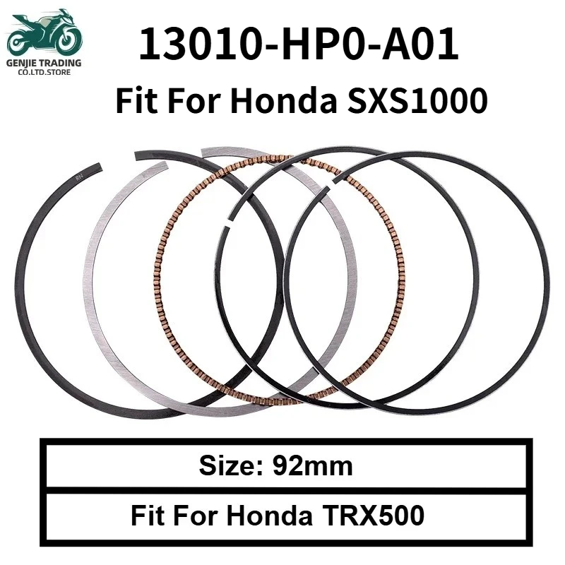 92mm Motorcycle Piston Ring Kits for Honda SXS500M2 Pioneer 500	15-23 SXS1000 M3 M5 Pioneer 1000 Deluxe EPS Forest SXS 500 1000
