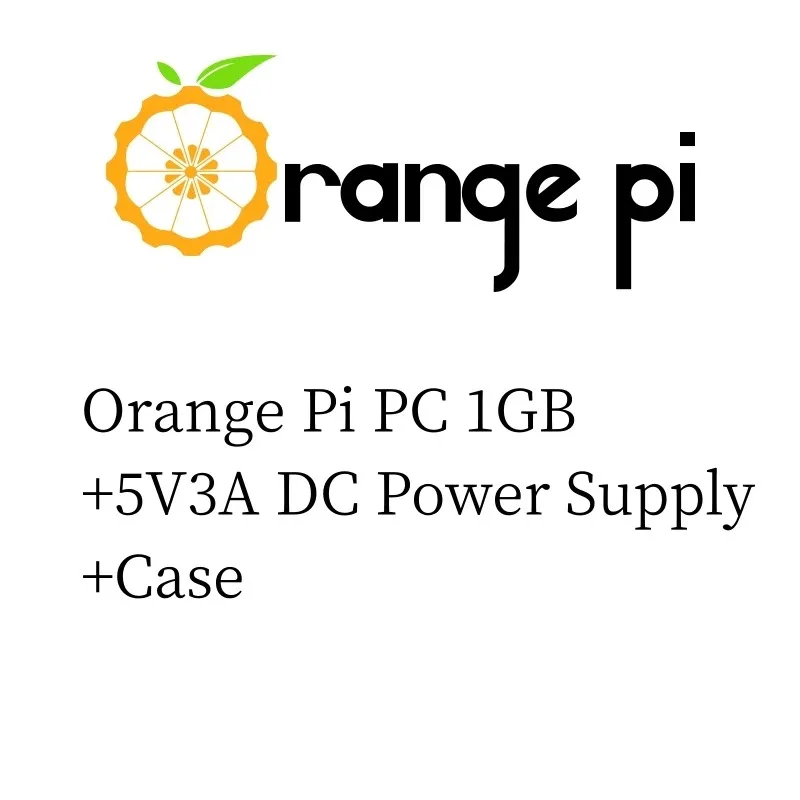 RoRuSOrange Pi PC 1GB +5V3A DC Power Supply+Transparent Black Case Single Board Computer 3pcs Sets Allwinner H3