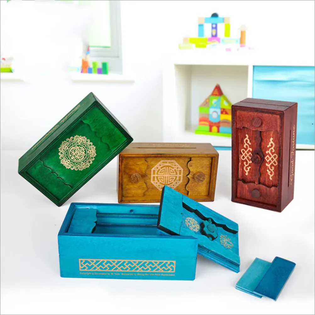 

Деревянная головоломка-копилка Монтессори для детей и подростков: развивающая игрушка-пазл для стола