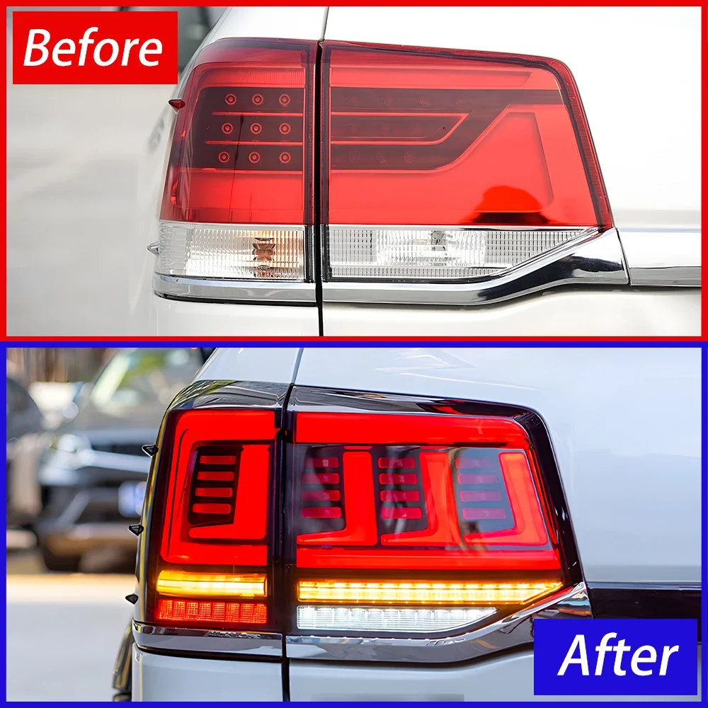 Car Taillights Assembly for Toyota Land Cruiser 2016-2020 Auto Rear Back Lamps Upgrade Led Fog Brake Turn Signal Accessories