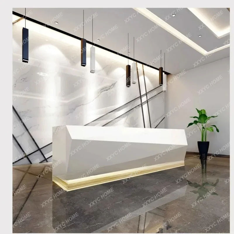 Front desk checkout page paint bar beauty salon reception desk office simple modern consultation welcome desk customization