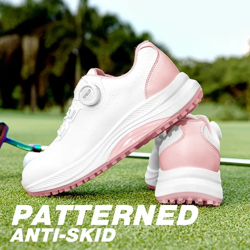 Autumn and Winter Golf Women's Sneakers Waterproof Knobs for Women Lace Increase Anti slip Women's Shoes Women's Sports Shoes
