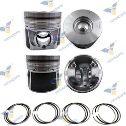 4JK1 Piston + Piston Rings Kit Set STD 4 Set 95.4mm for Isuzu 95.4*2H+1.5+3mm Overhaul Rebuild Kit Engine Parts 8-97355-672-2