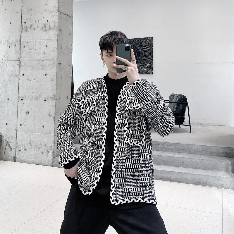 

Модный вязаный кардиган унисекс с вышивкой и рельефным плетением, с поясом, осенне-зимний, из полиэфирного волокна, во французском стиле