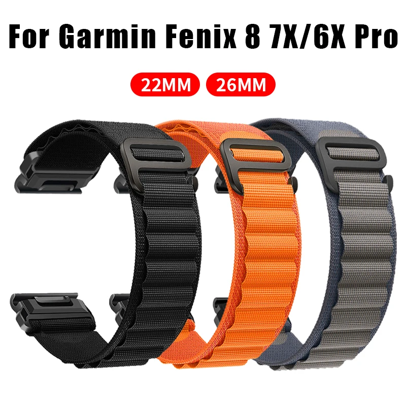 22 مللي متر 26 مللي متر QuickFit الرياضة النايلون حزام ل Garmin Fenix 7X 7 6X Pro 5Plus 5XPlus/Epix Pro Gen 2 51 مللي متر 47 مللي متر سوار حزام الساعات