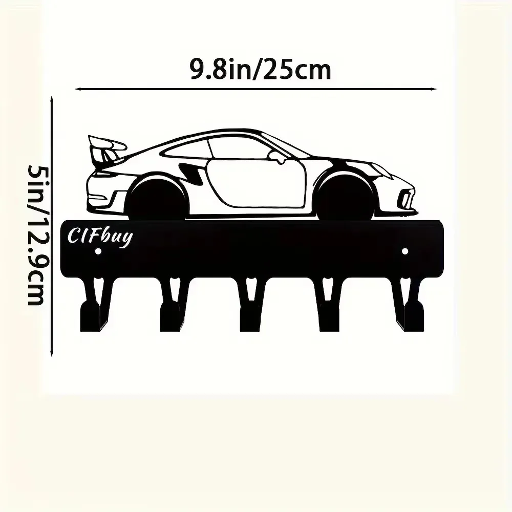 CIFBUY Racing Car Iron Wall Art Key Rack Metal Sculpture Hanging Hook Decor Entryway Home Ornament Gift Rustic Plaque