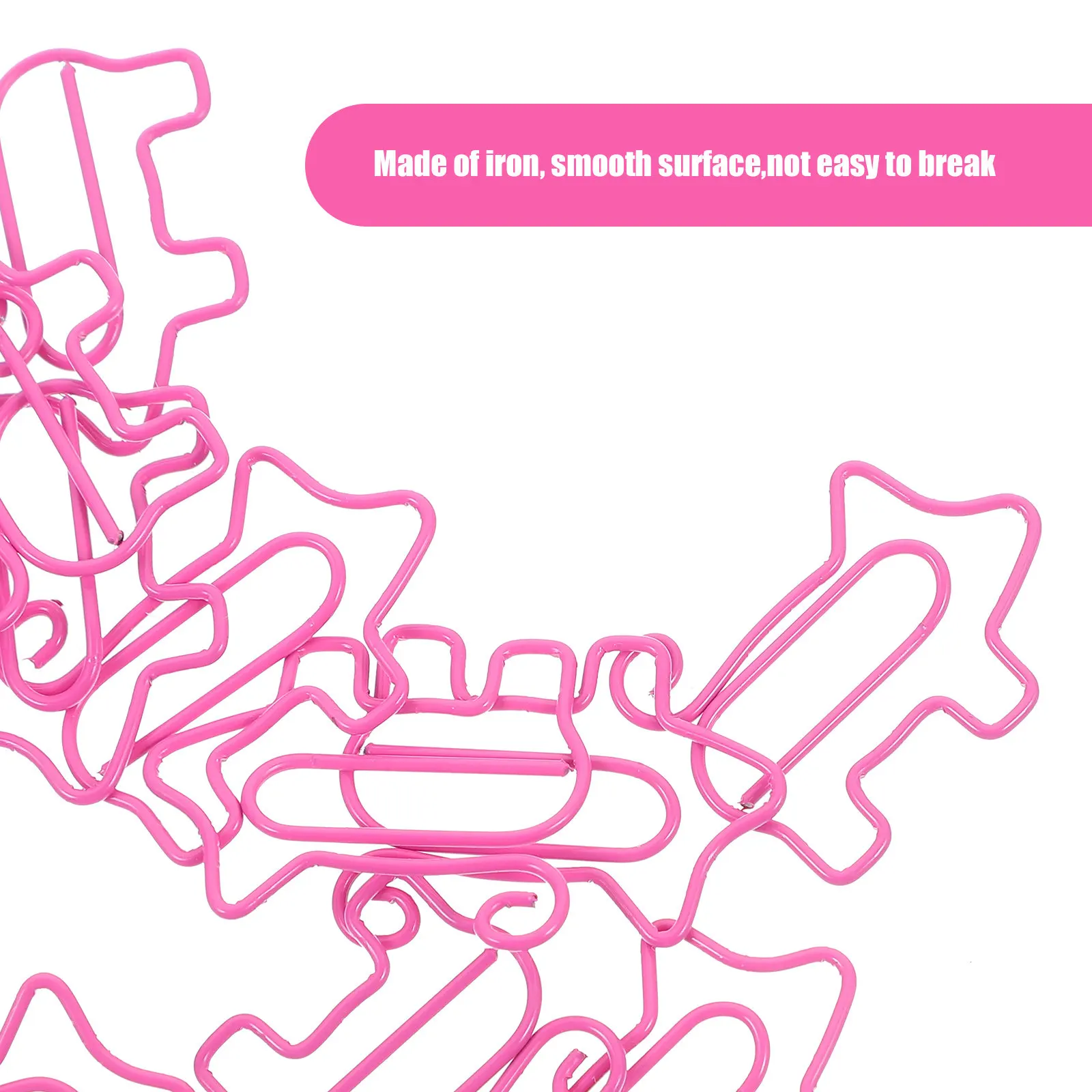 

50Pcs Shaped Metal Paper Clips Rust Resistant Document Fasteners Creative Office School Supplies Paper Folder Holder