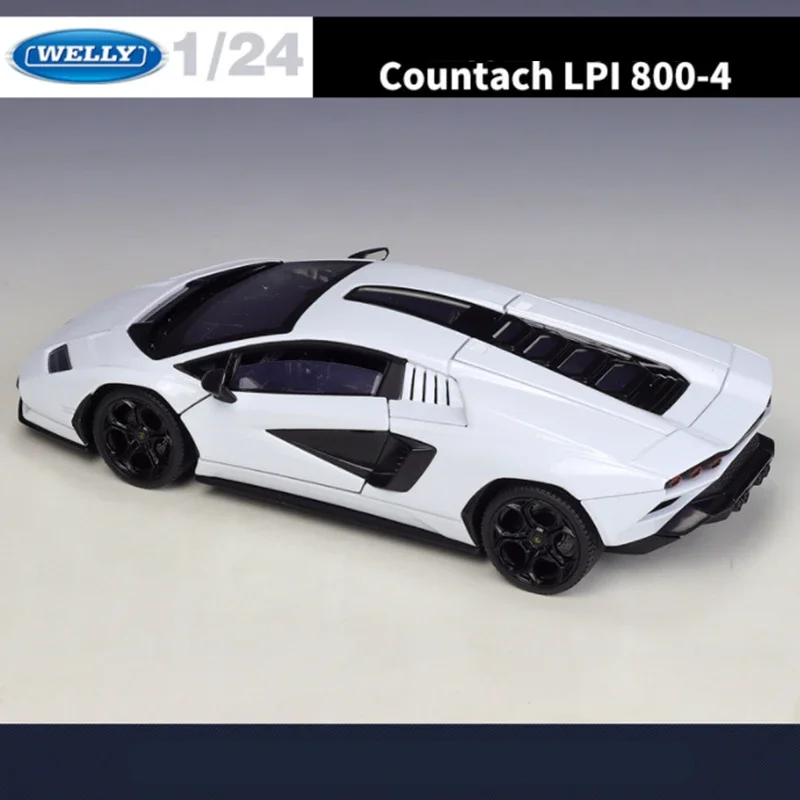 Welly 1:24 lamborghini countach lpi800 alta simulação liga modelo de carro esportivo diecast metal carro veículo modelo brinquedo crianças presente