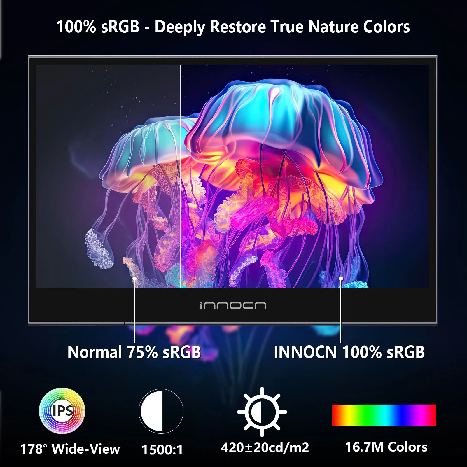 INNOCN 15.6 inch Portable Monitor Touchscreen | 1080P | HDMI, USB C HDMI | for MacBook, Windows, Tablets, Android, Chrome, PS4,